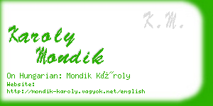 karoly mondik business card